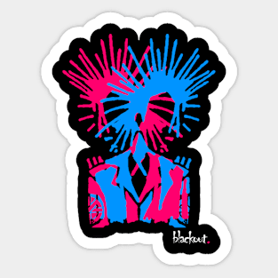 Punk Merged Magenta and Blue by Blackout Designs Sticker